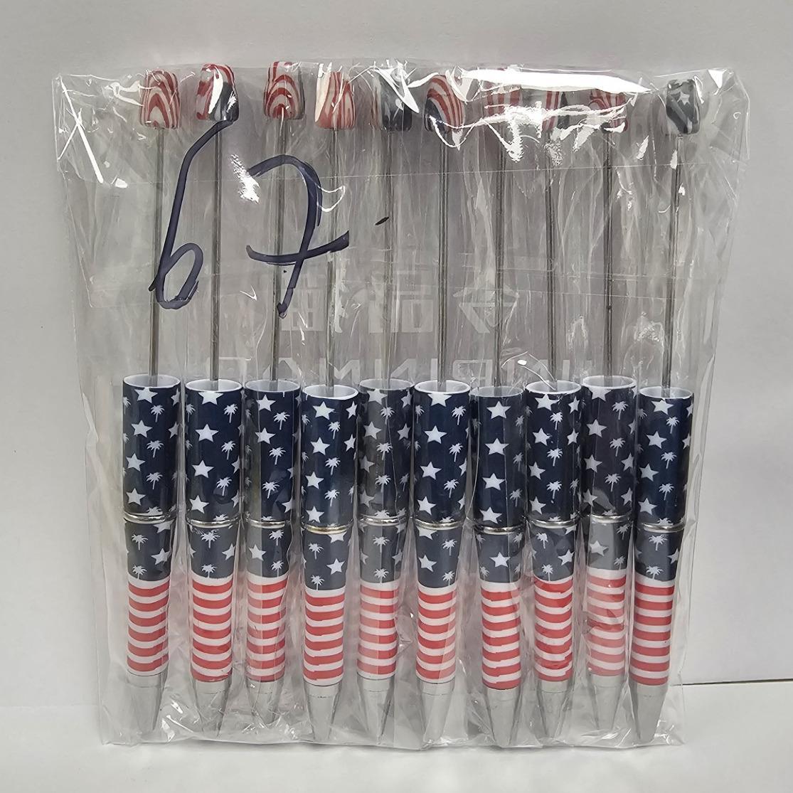 【P1】Beadable Pens Bulk Plastic Bead Ballpoint Pens for DIY 