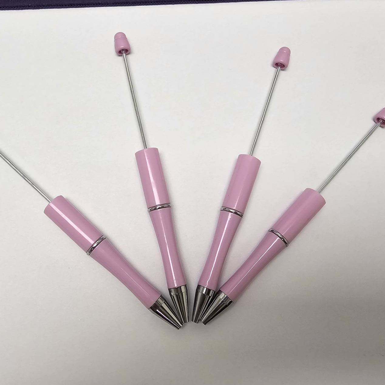 【P1】Beadable Pens Bulk Plastic Bead Ballpoint Pens for DIY 