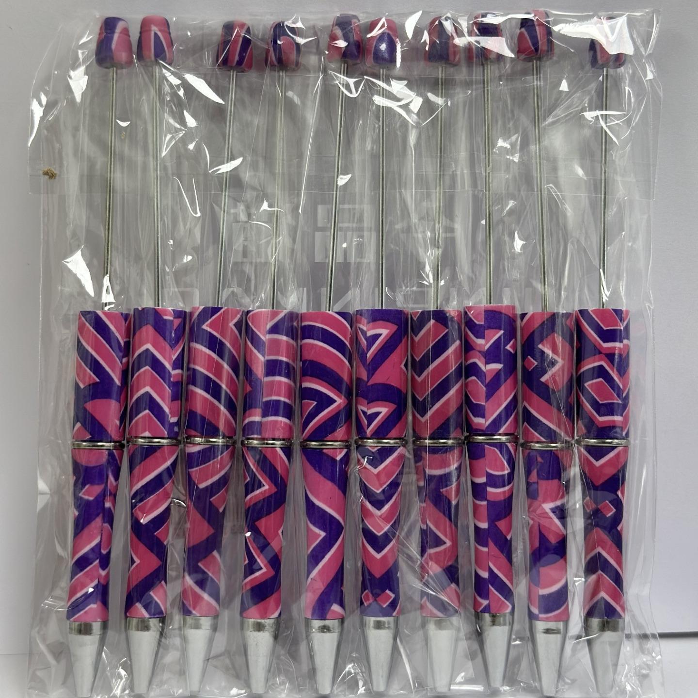 【P1】Beadable Pens Bulk Plastic Bead Ballpoint Pens for DIY 