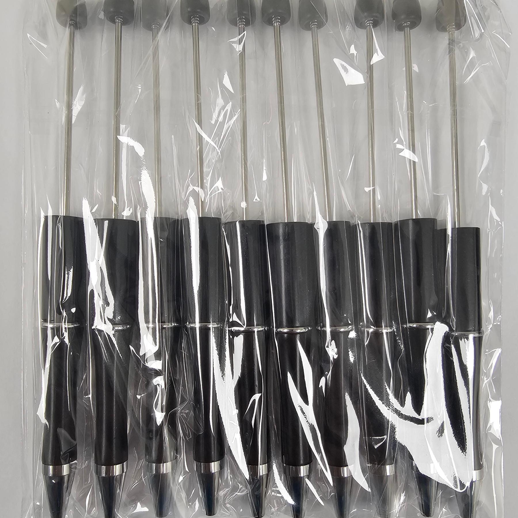 【P1】Beadable Pens Bulk Plastic Bead Ballpoint Pens for DIY 