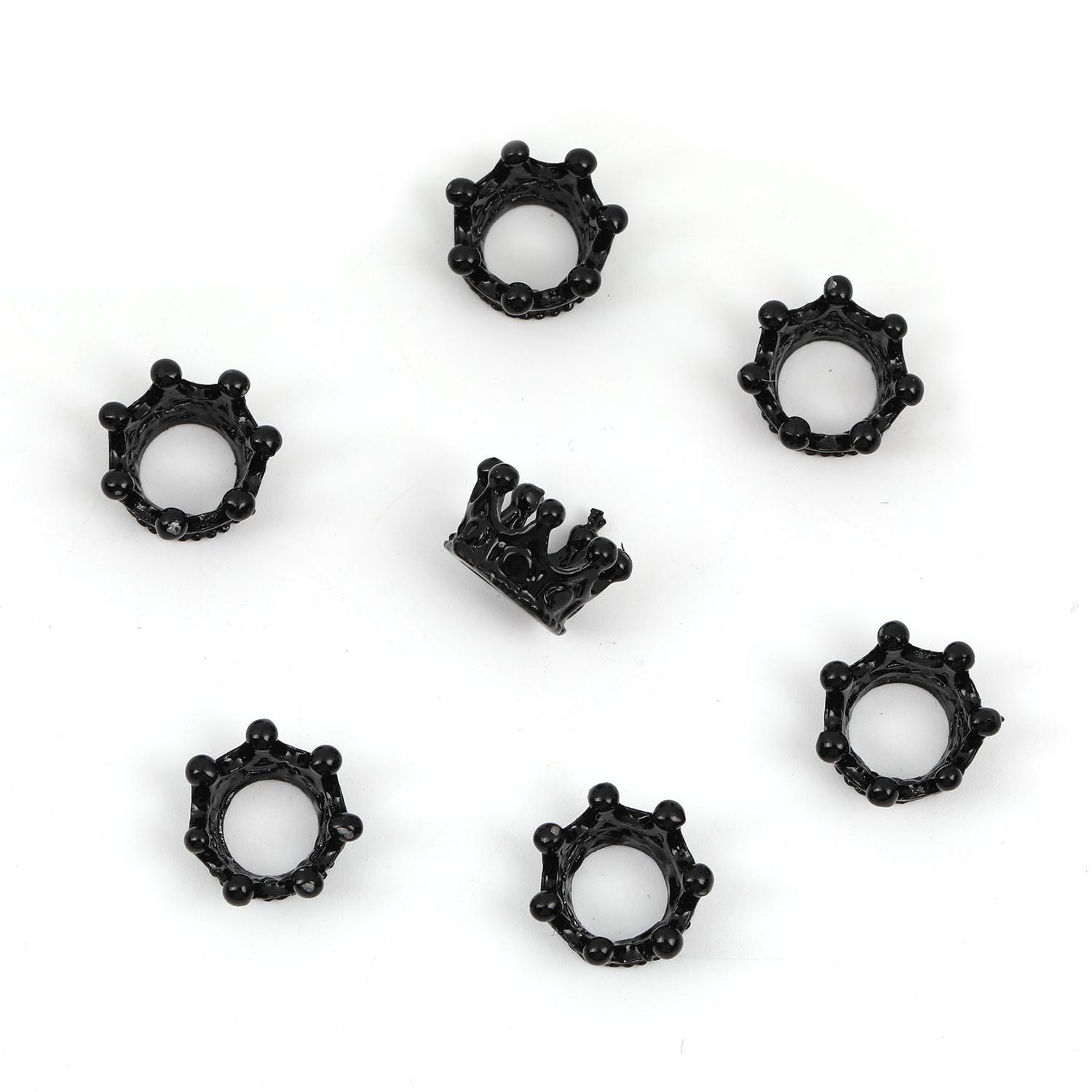 【C20】Crown Charm Spacer Beads Zircon Rhinestone Beads for DIY Bracelet pen Jewelry Making