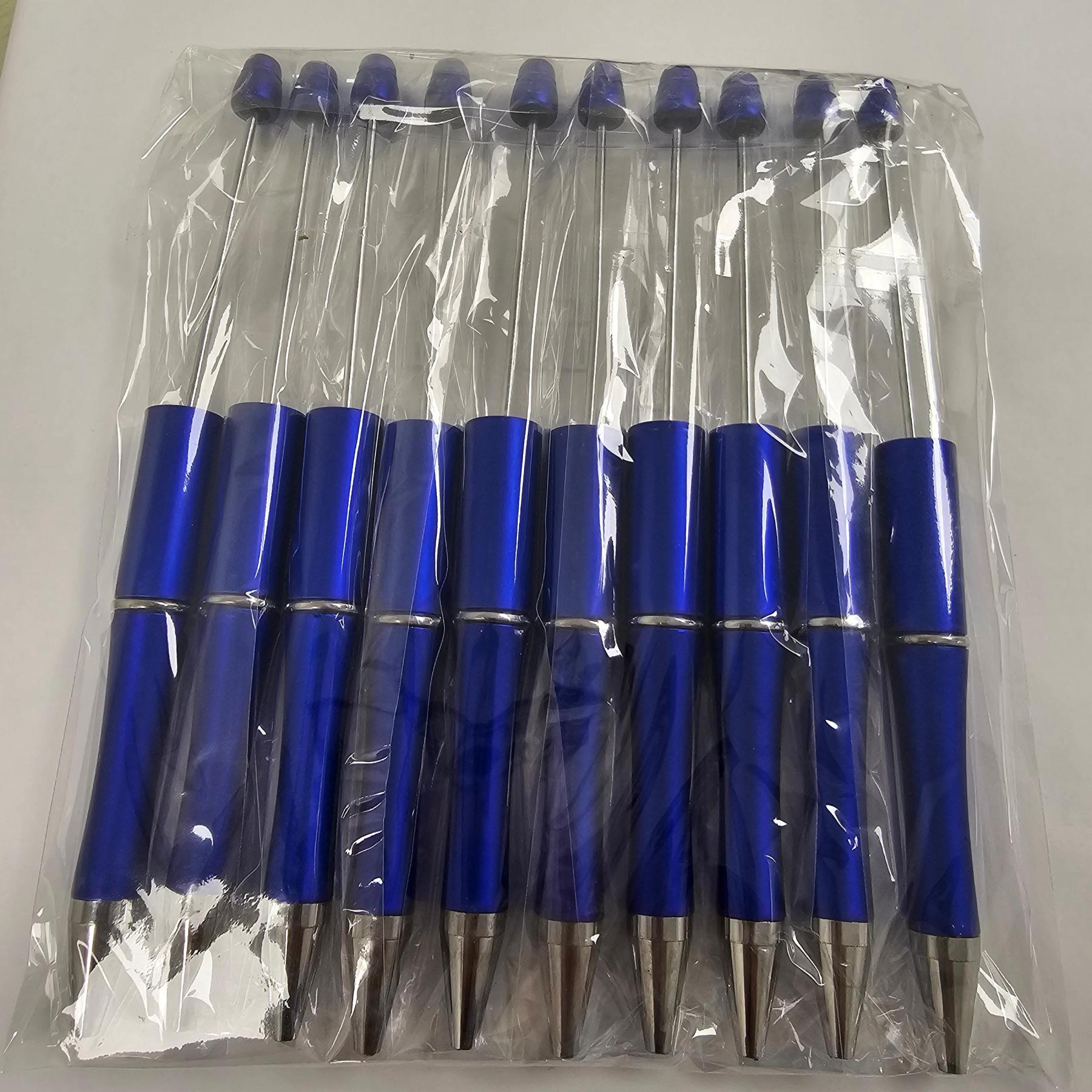 【P1】Beadable Pens Bulk Plastic Bead Ballpoint Pens for DIY 