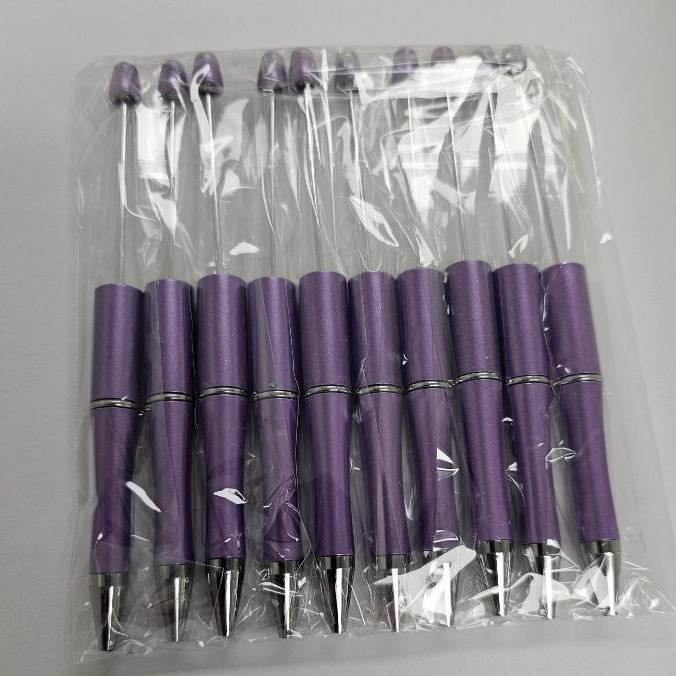 【P1】Beadable Pens Bulk Plastic Bead Ballpoint Pens for DIY 