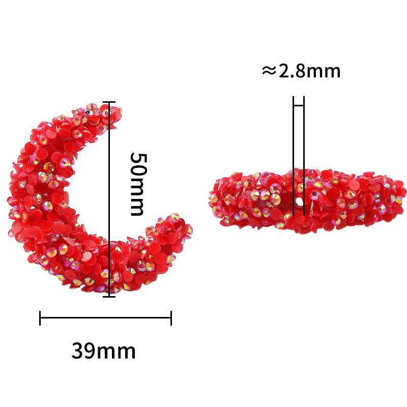 【B133】10pcs Colorful Big Moon Resin Rhinestone Beads