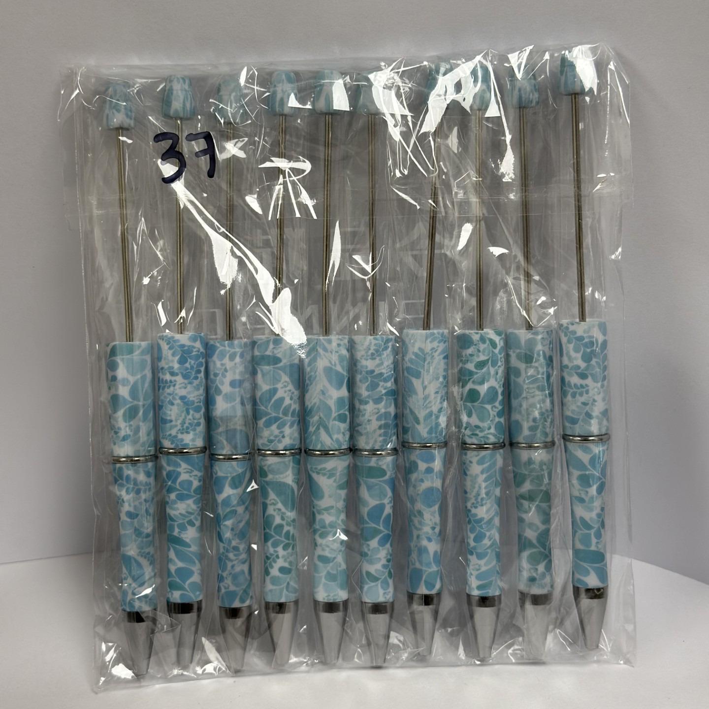 【P1】Beadable Pens Bulk Plastic Bead Ballpoint Pens for DIY 