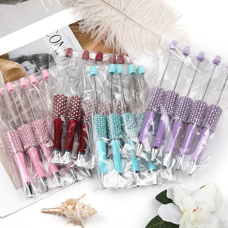 【P58】Qty 5 Diy beading pen  rhinestone pearl handmade patch bead pen -JPM