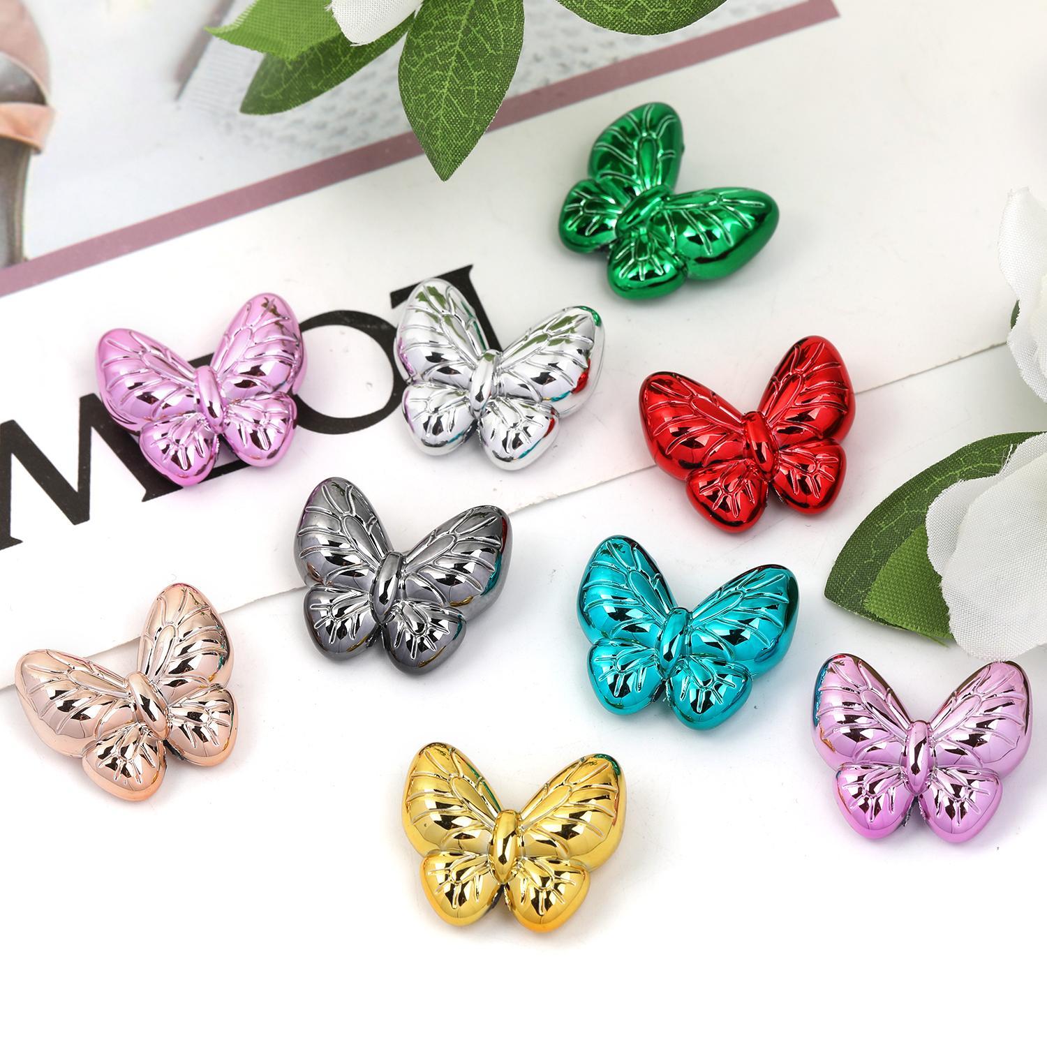 【B103】Metal plating uv butterfly, bowknot, love, earth beads-JPM