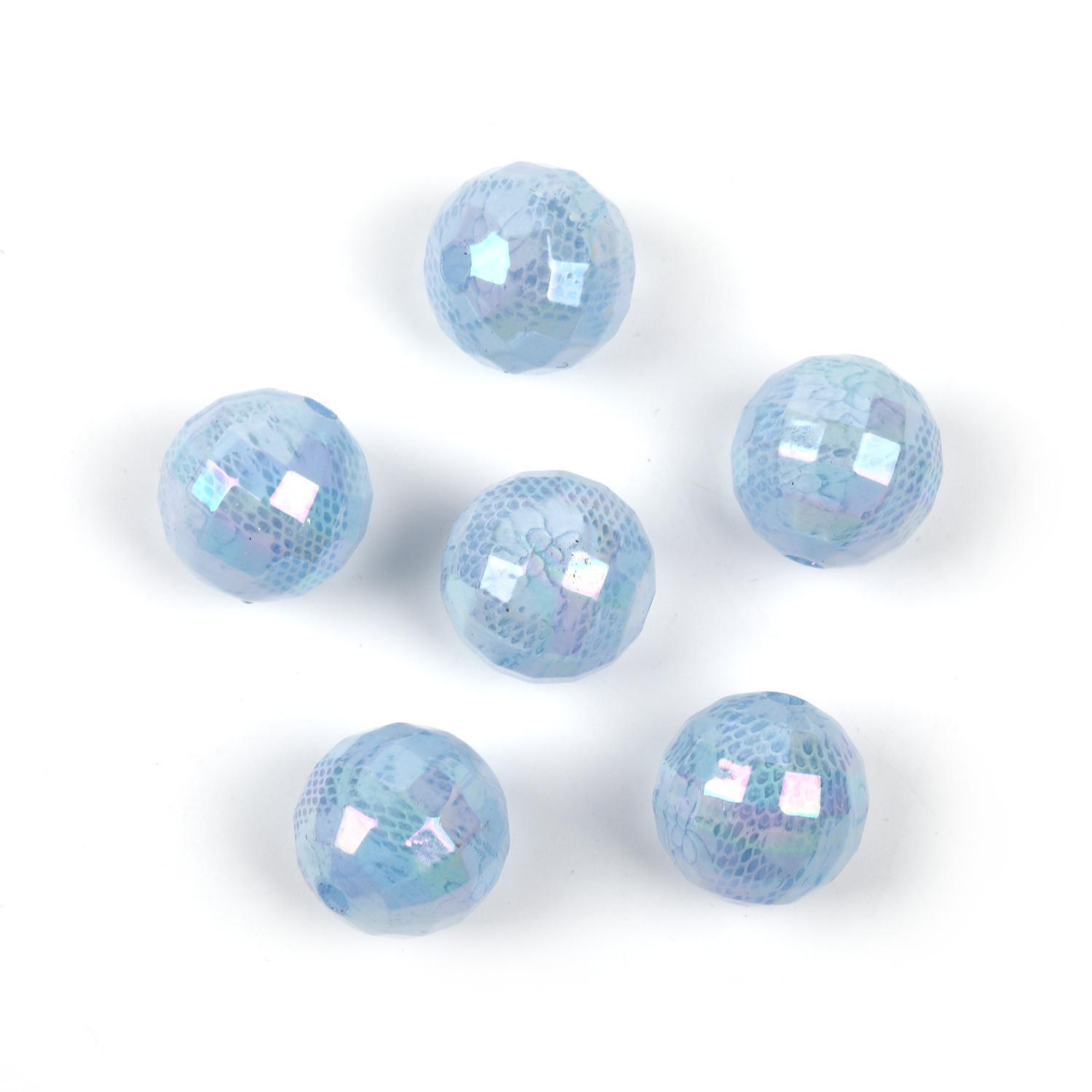 【B30】 100pcs 16mm lace printed beads round beads diy handmade-JPM