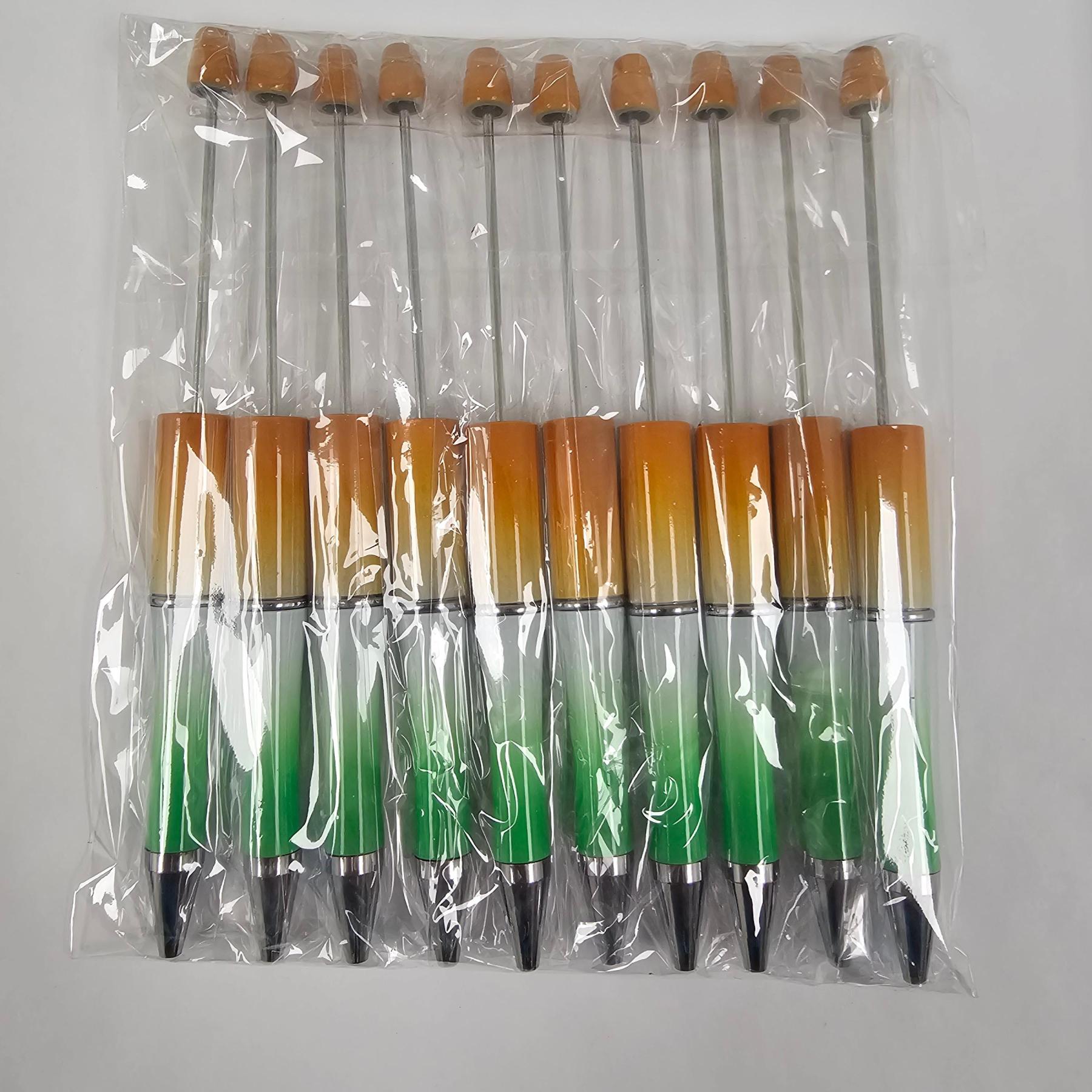 【P1】Beadable Pens Bulk Plastic Bead Ballpoint Pens for DIY 