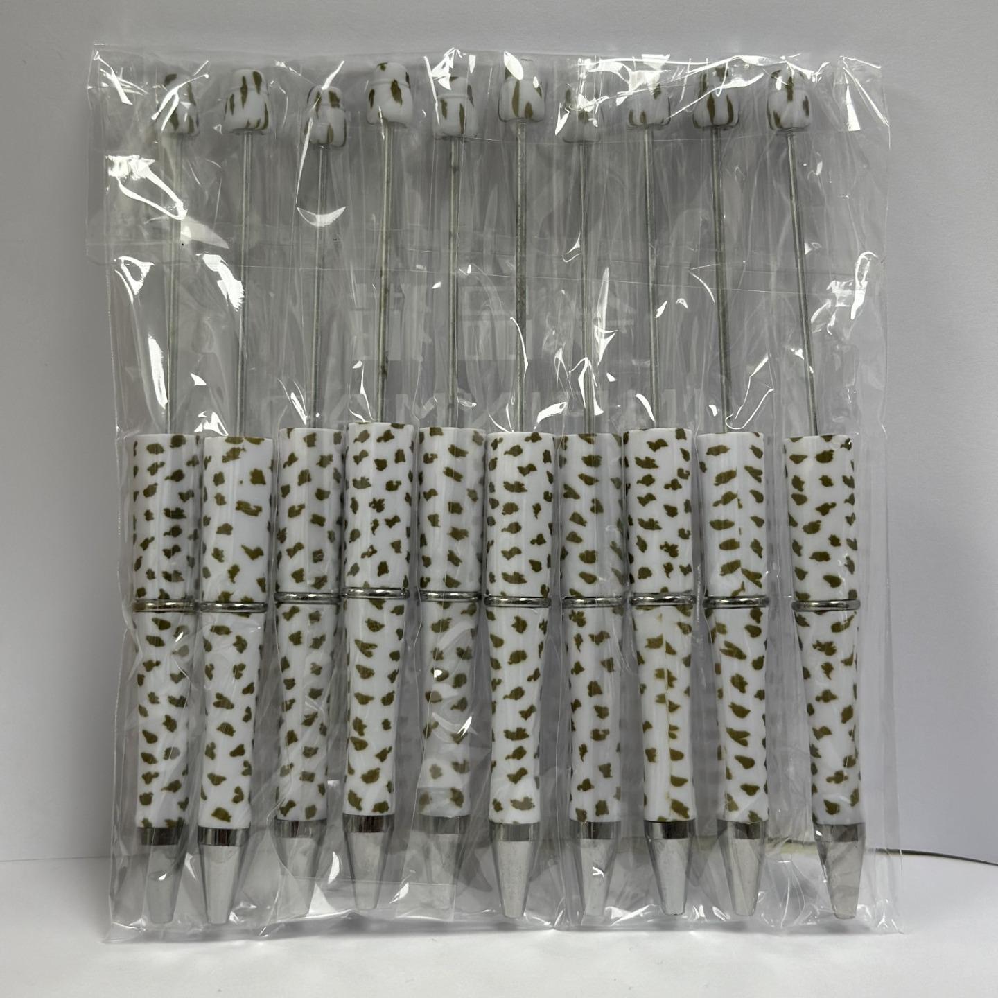 【P1】Beadable Pens Bulk Plastic Bead Ballpoint Pens for DIY 