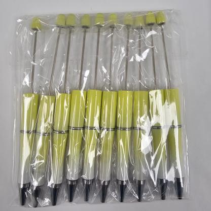 【P1】Beadable Pens Bulk Plastic Bead Ballpoint Pens for DIY 