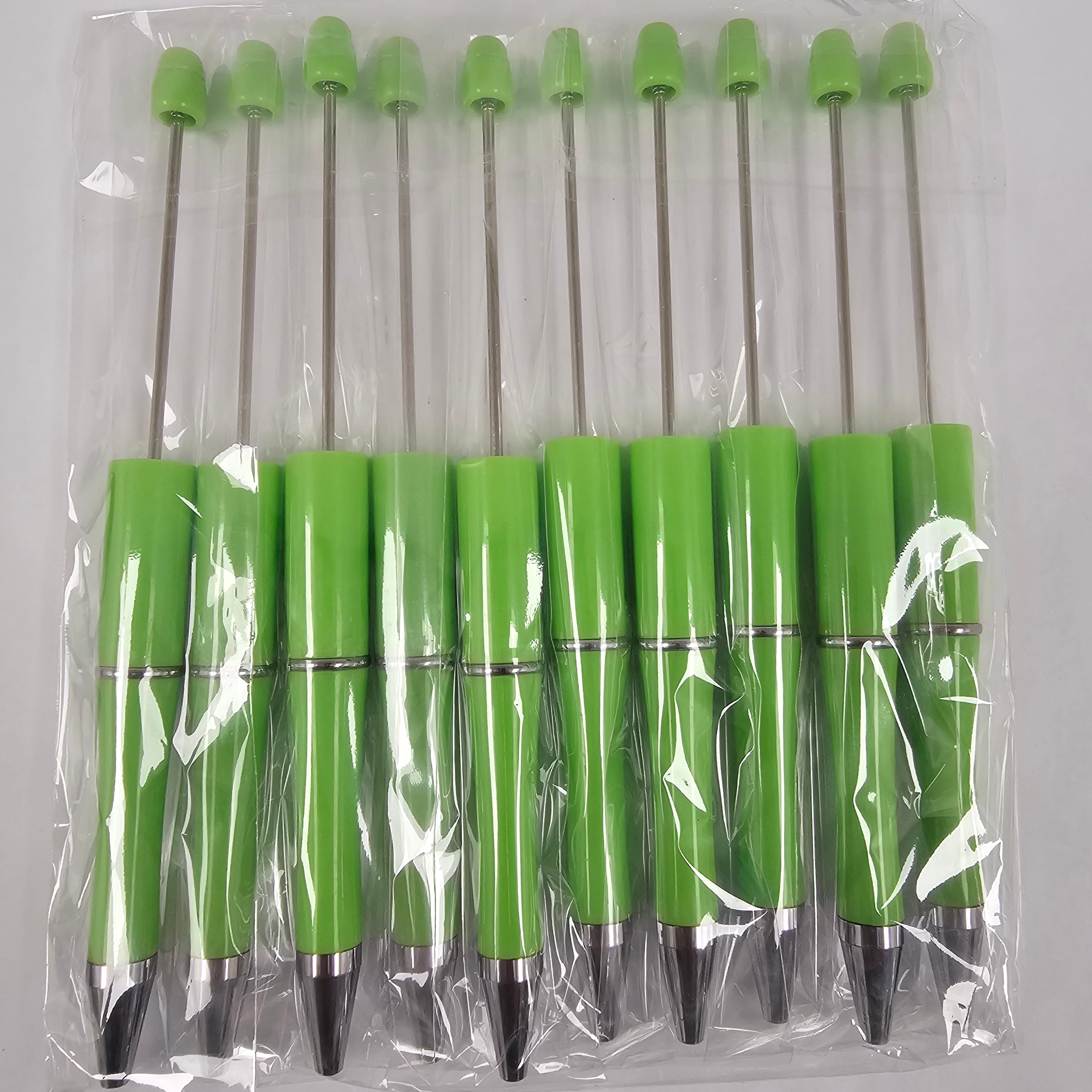 【P1】Beadable Pens Bulk Plastic Bead Ballpoint Pens for DIY 