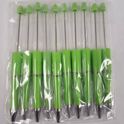 【P1】Beadable Pens Bulk Plastic Bead Ballpoint Pens for DIY 