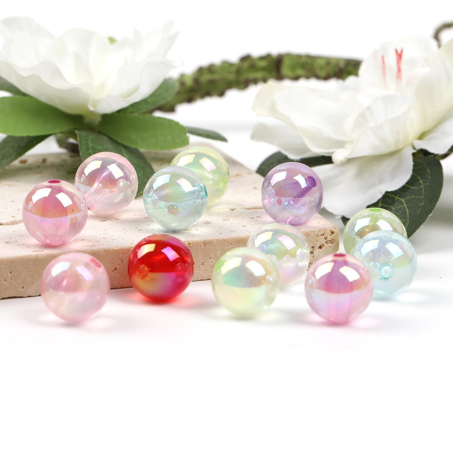 【B49】Qty 100pcs 16mm luminous round beads straight hole diy -JPM