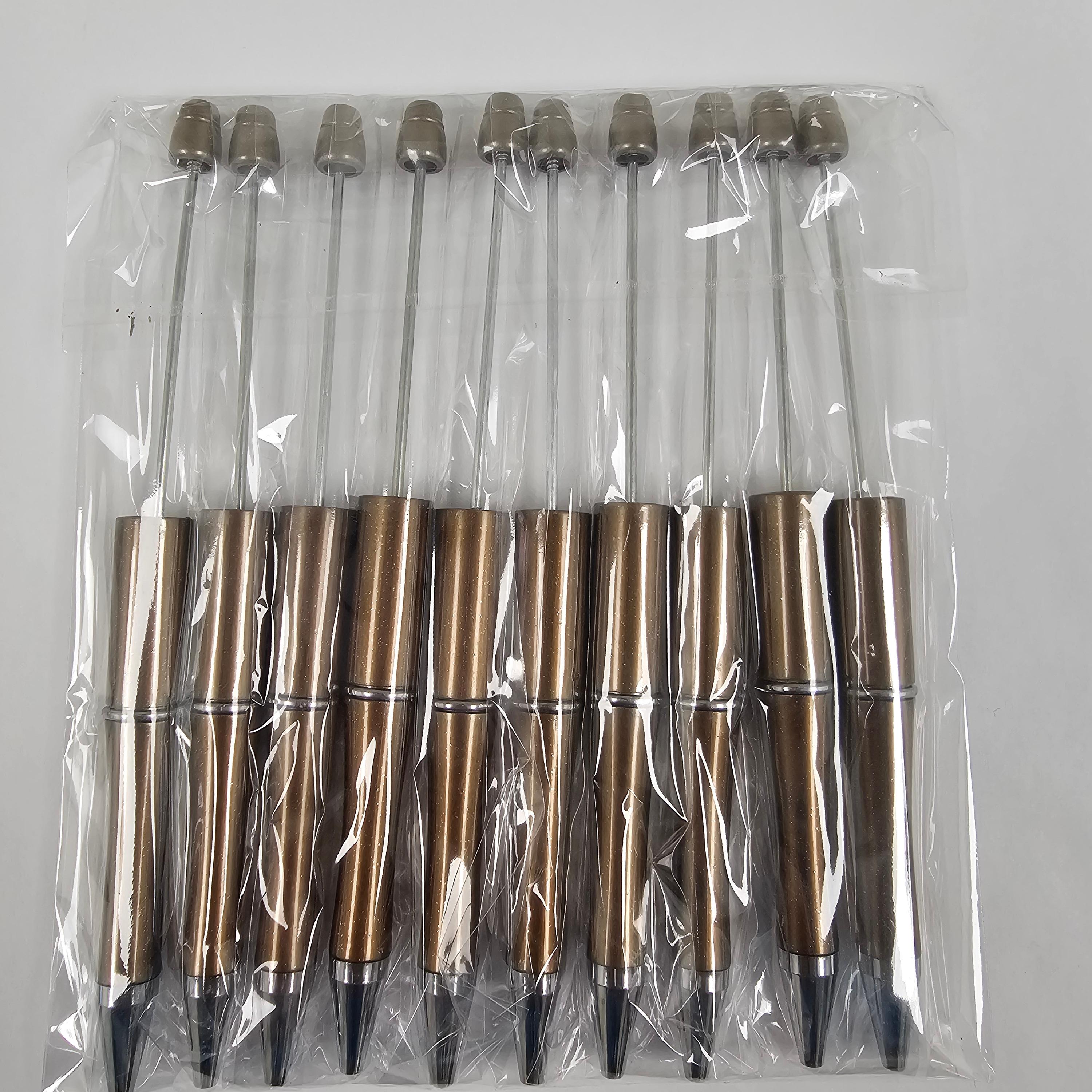 【P1】Beadable Pens Bulk Plastic Bead Ballpoint Pens for DIY 