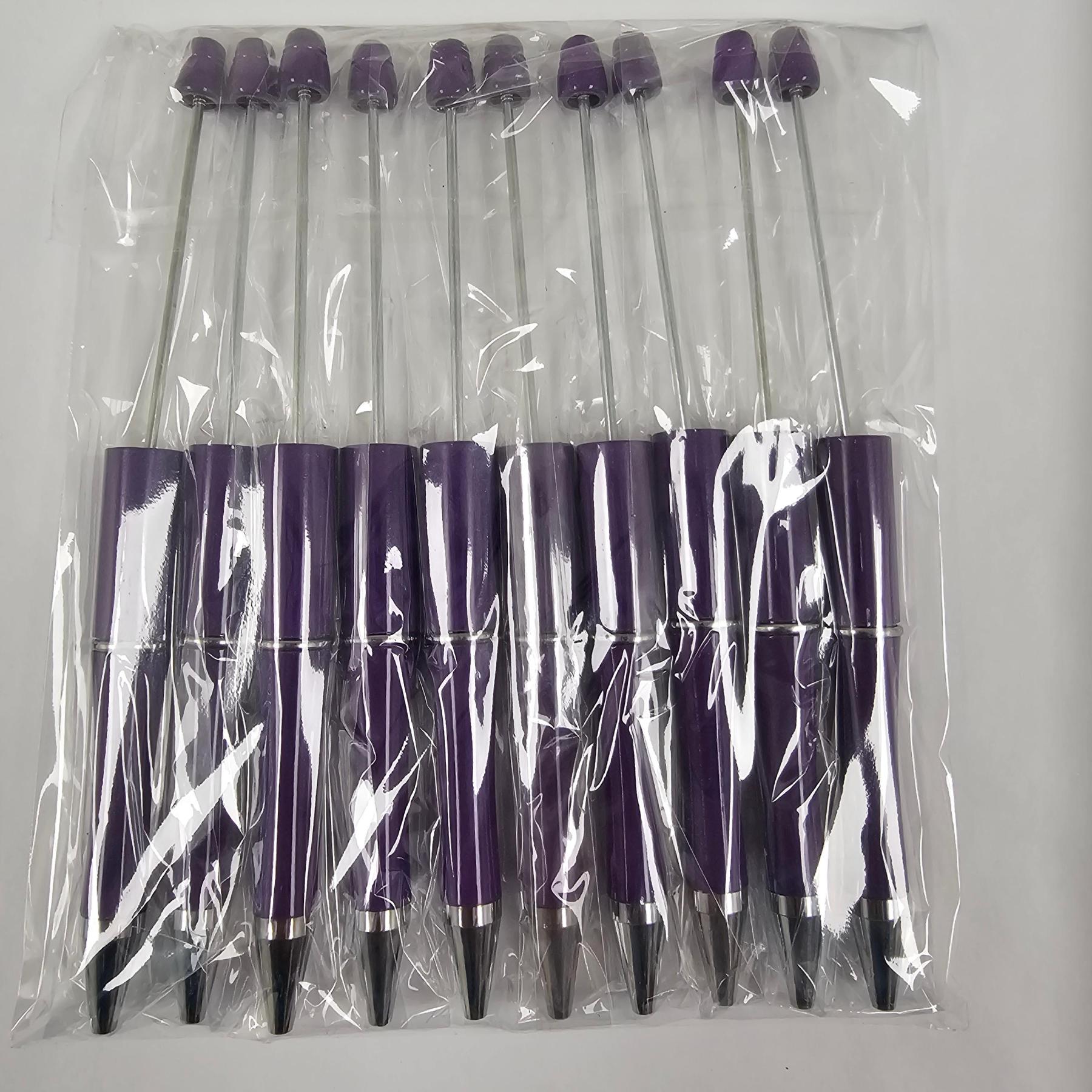 【P1】Beadable Pens Bulk Plastic Bead Ballpoint Pens for DIY 