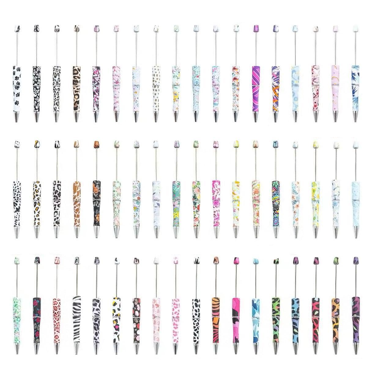 【P1】Beadable Pens Bulk Plastic Bead Ballpoint Pens for DIY 