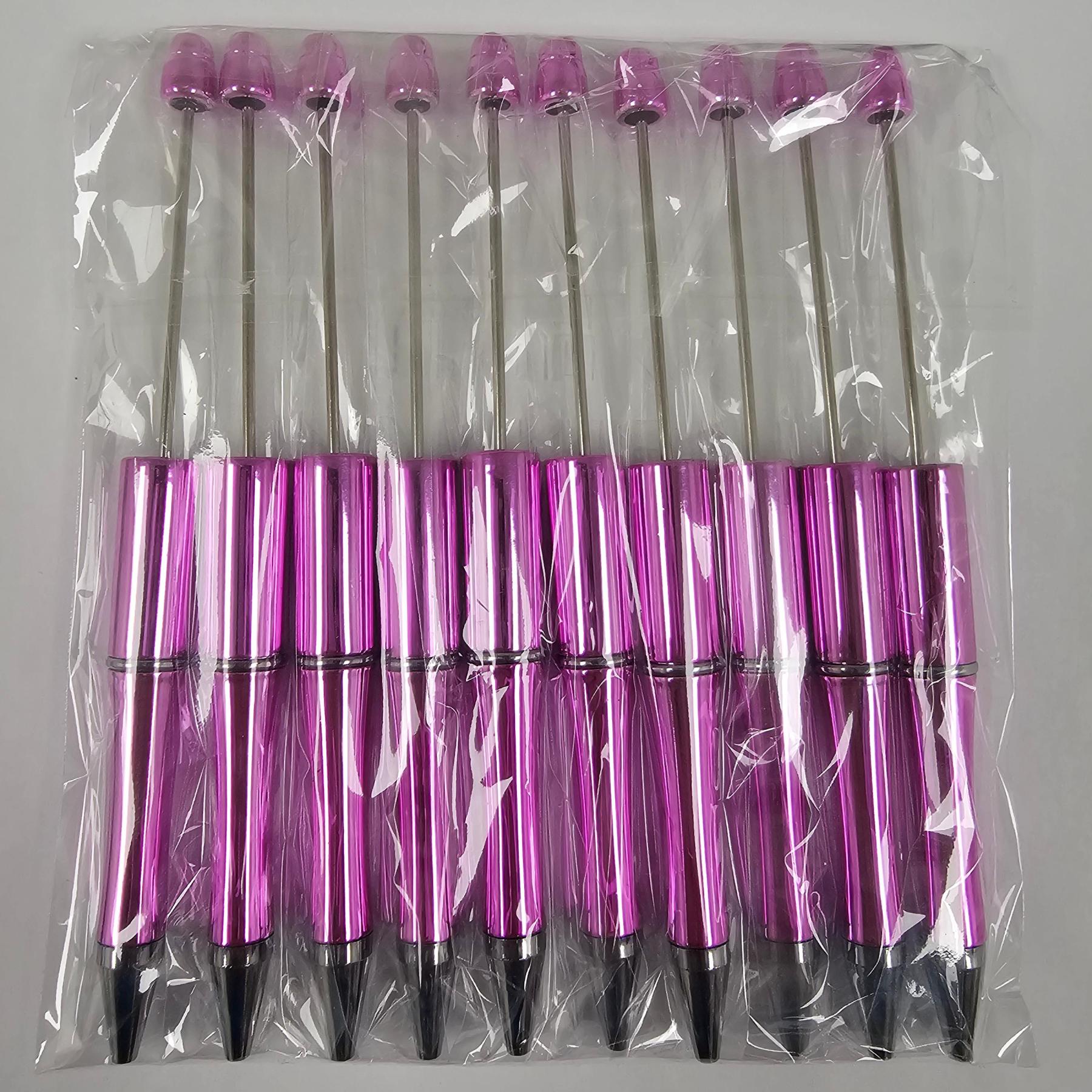 【P1】Beadable Pens Bulk Plastic Bead Ballpoint Pens for DIY 