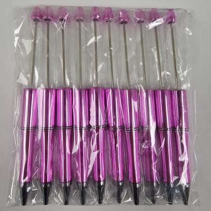 【P1】Beadable Pens Bulk Plastic Bead Ballpoint Pens for DIY 