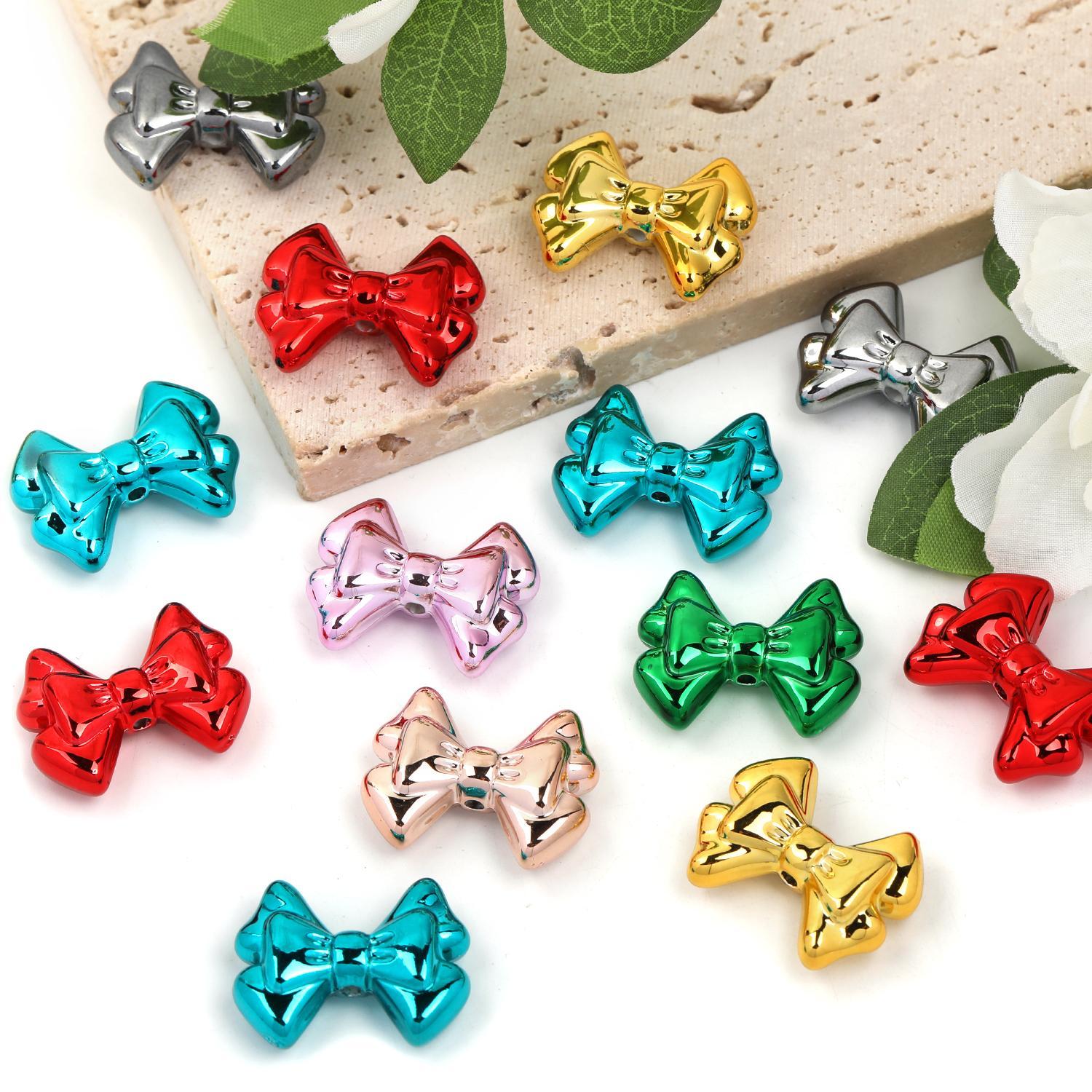 【B103】Metal plating uv butterfly, bowknot, love, earth beads-JPM