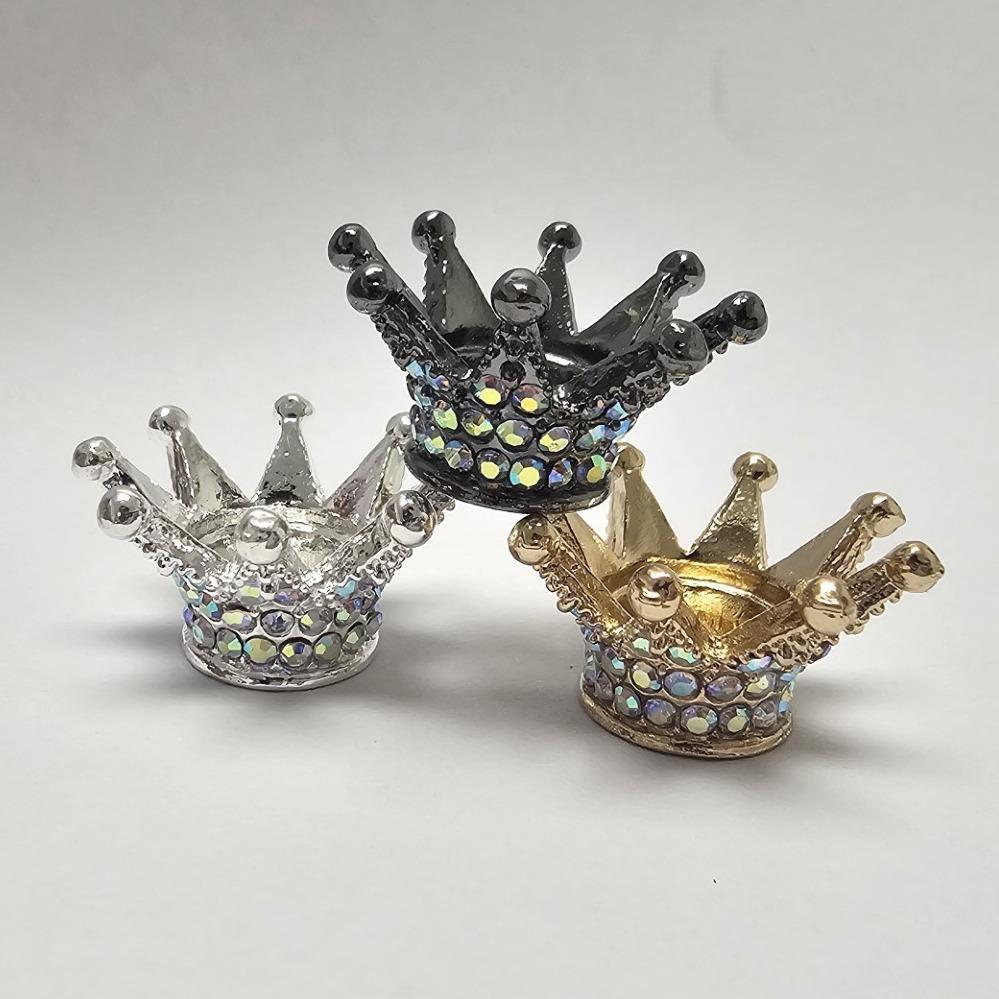 【C20】Crown Charm Spacer Beads Zircon Rhinestone Beads for DIY Bracelet pen Jewelry Making