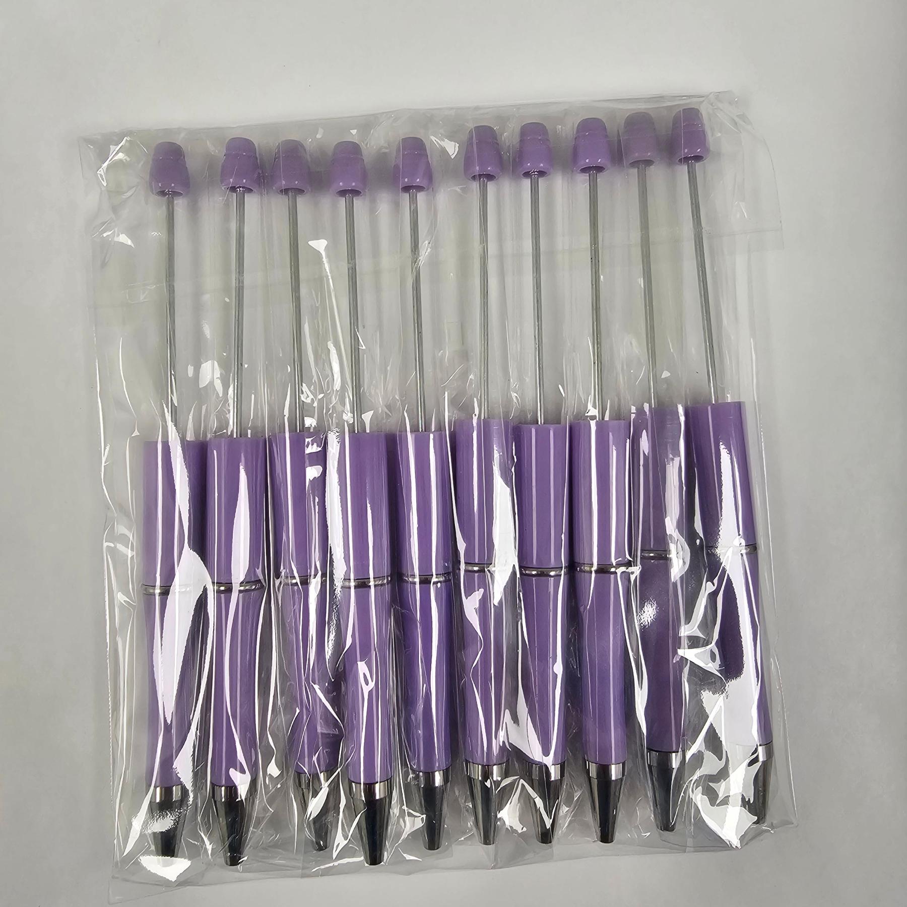 【P1】Beadable Pens Bulk Plastic Bead Ballpoint Pens for DIY 