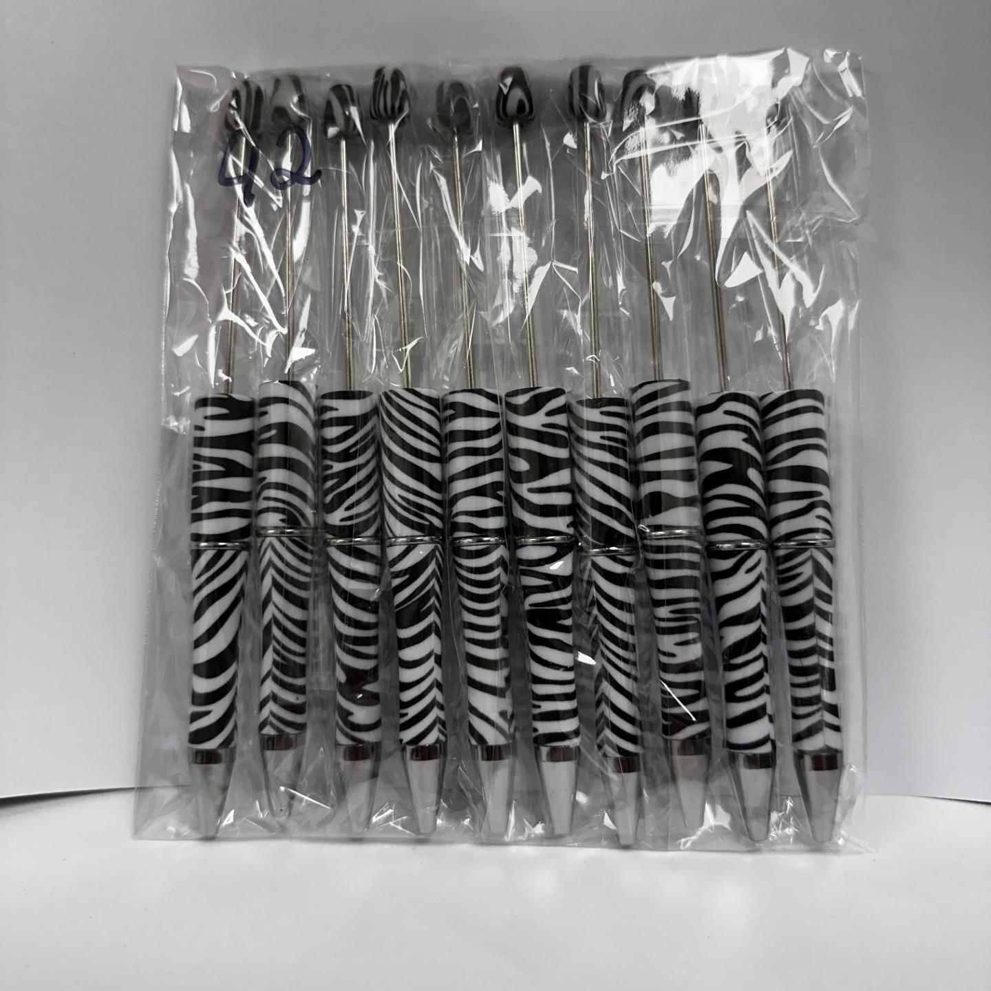 【P1】Beadable Pens Bulk Plastic Bead Ballpoint Pens for DIY 