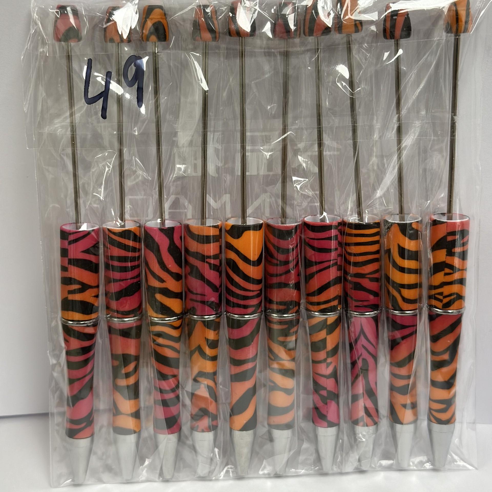 【P1】Beadable Pens Bulk Plastic Bead Ballpoint Pens for DIY 
