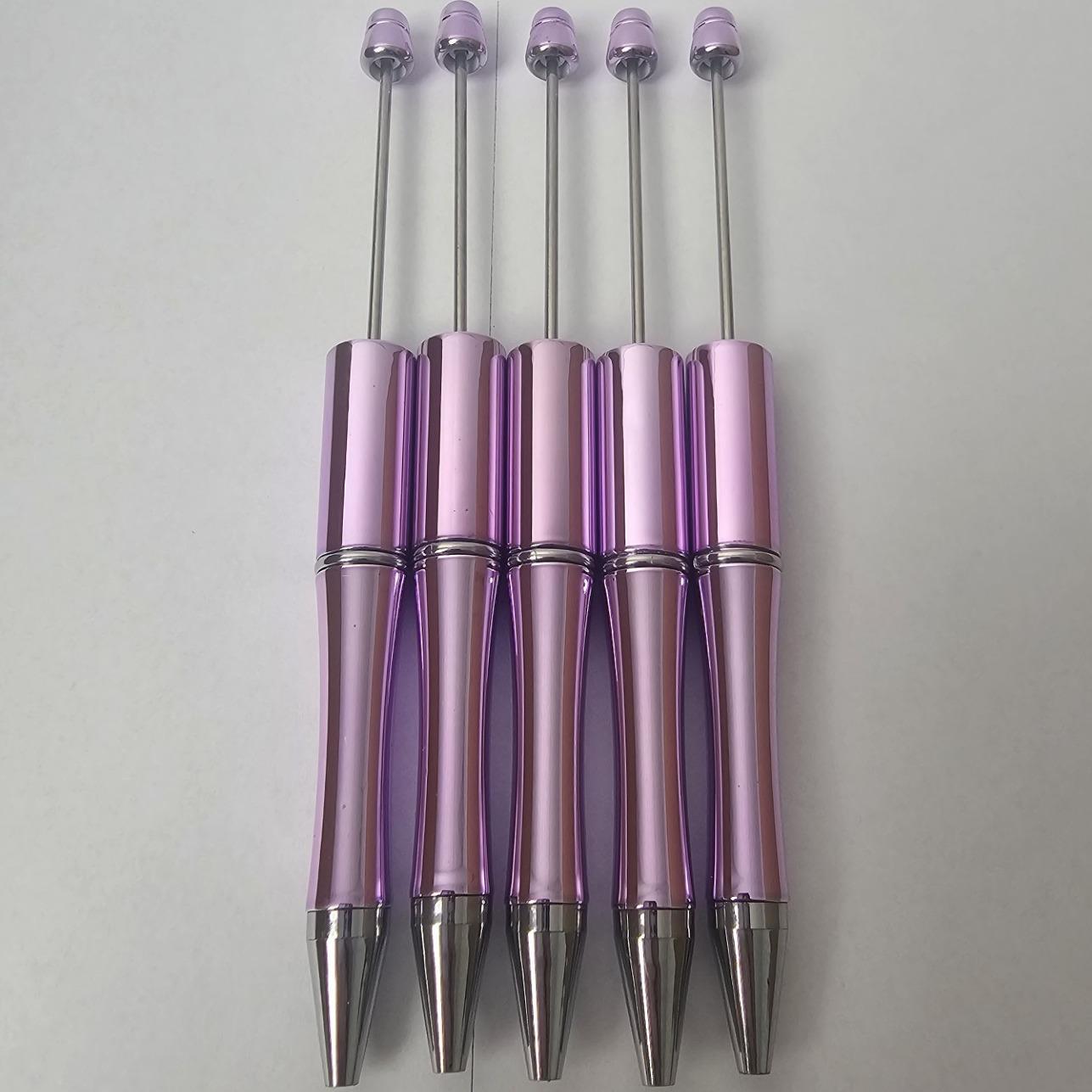 【P1】Beadable Pens Bulk Plastic Bead Ballpoint Pens for DIY 
