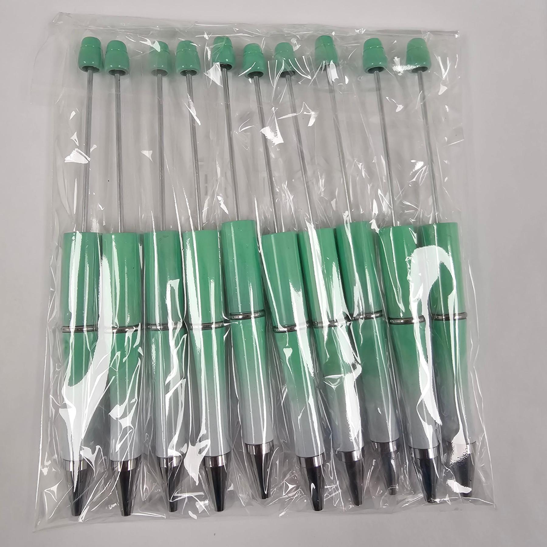 【P1】Beadable Pens Bulk Plastic Bead Ballpoint Pens for DIY 