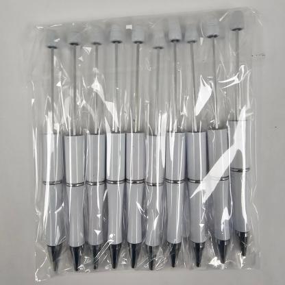 【P1】Beadable Pens Bulk Plastic Bead Ballpoint Pens for DIY 