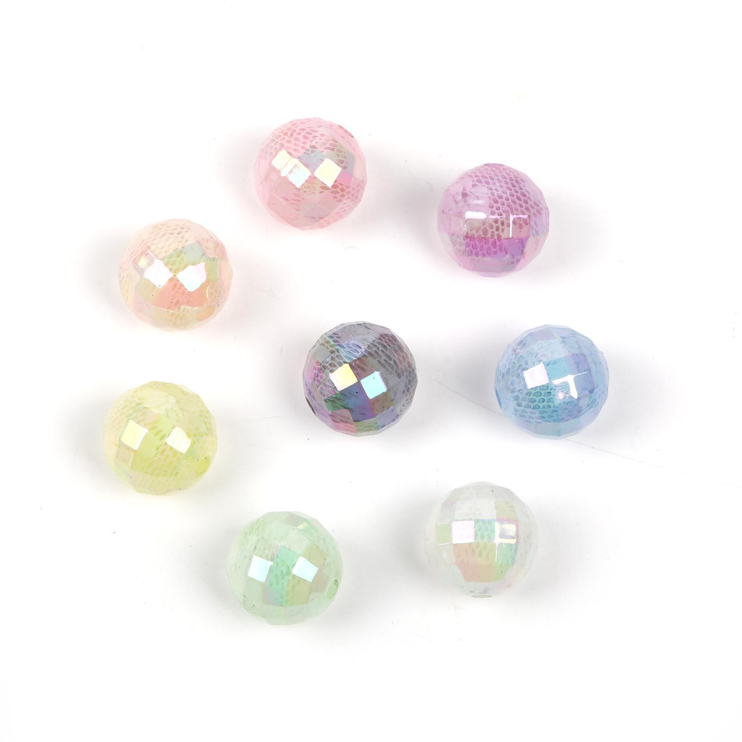 【B30】 100pcs 16mm lace printed beads round beads diy handmade-JPM