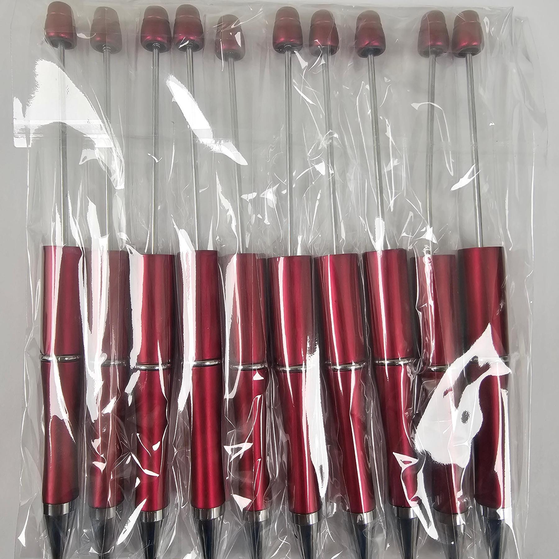 【P1】Beadable Pens Bulk Plastic Bead Ballpoint Pens for DIY 