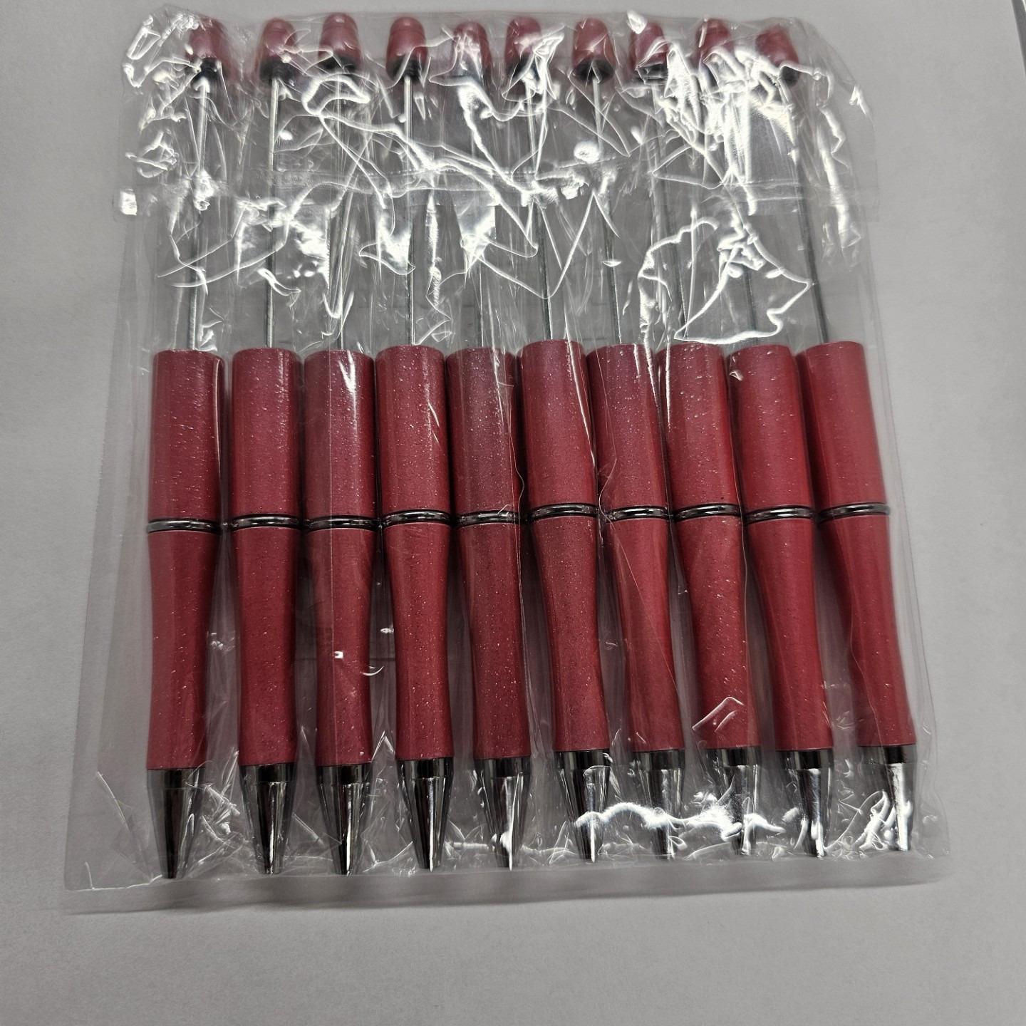 【P1】Beadable Pens Bulk Plastic Bead Ballpoint Pens for DIY 