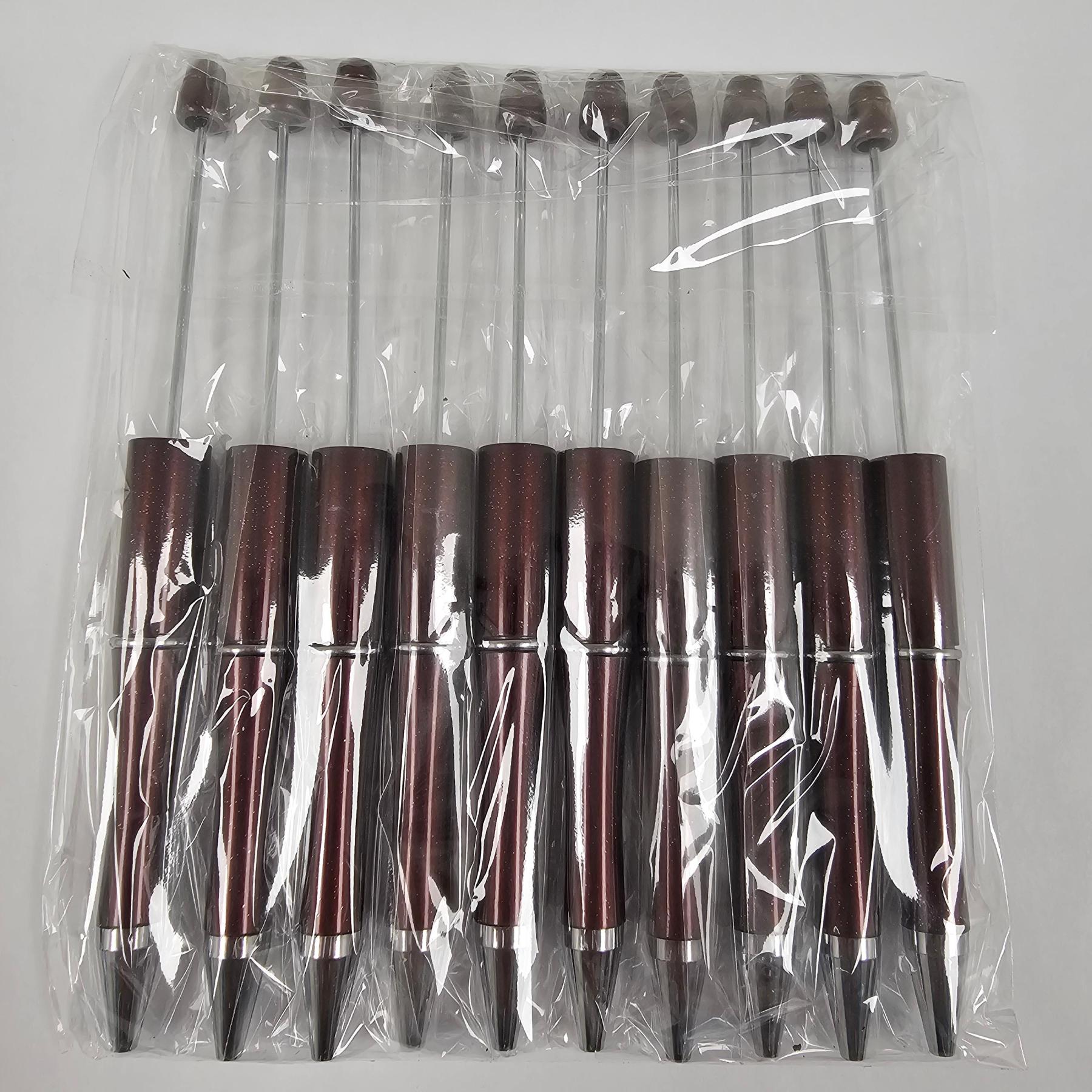 【P1】Beadable Pens Bulk Plastic Bead Ballpoint Pens for DIY 