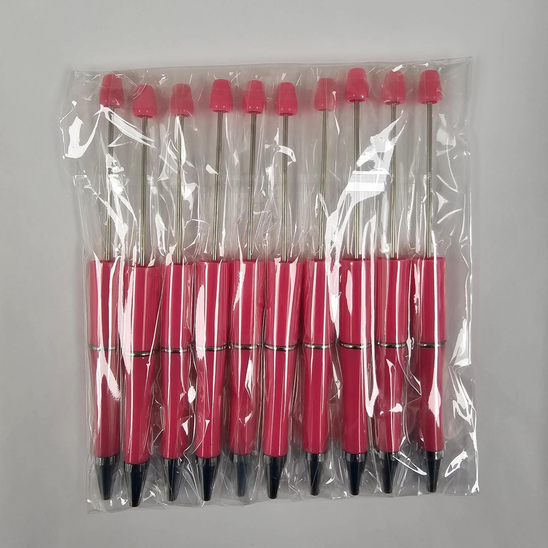 【P1】Beadable Pens Bulk Plastic Bead Ballpoint Pens for DIY 