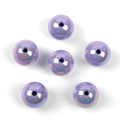 【B51】  100pcs beads 16mmUV plated straight hole diy -JPM