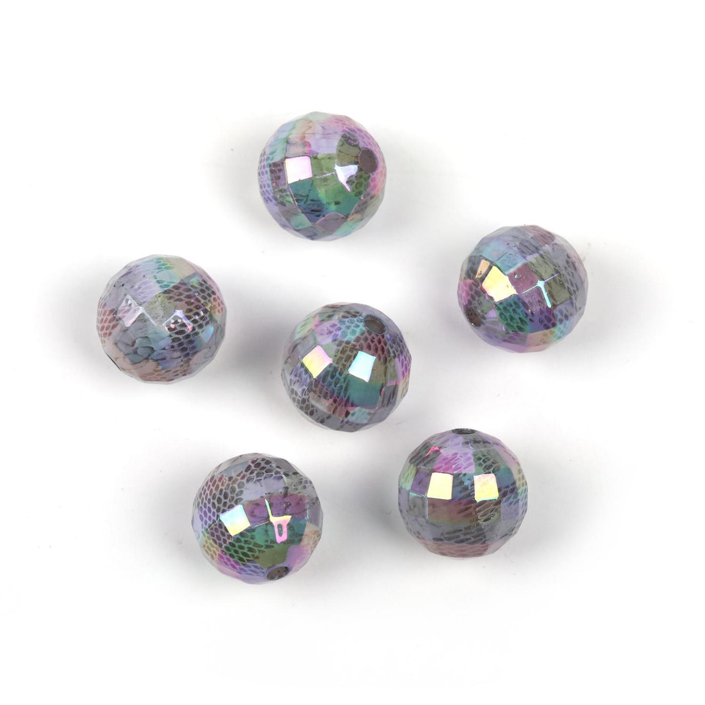 【B30】 100pcs 16mm lace printed beads round beads diy handmade-JPM
