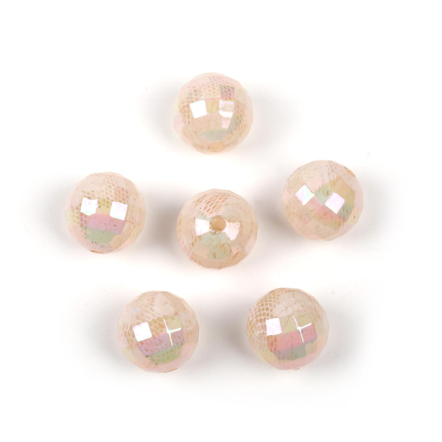 【B30】 100pcs 16mm lace printed beads round beads diy handmade-JPM