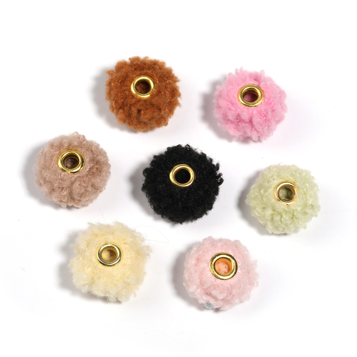 【B90】100pcs  Half Drilled FURRY Faux fur Beads, Large Hole Beads-JPM
