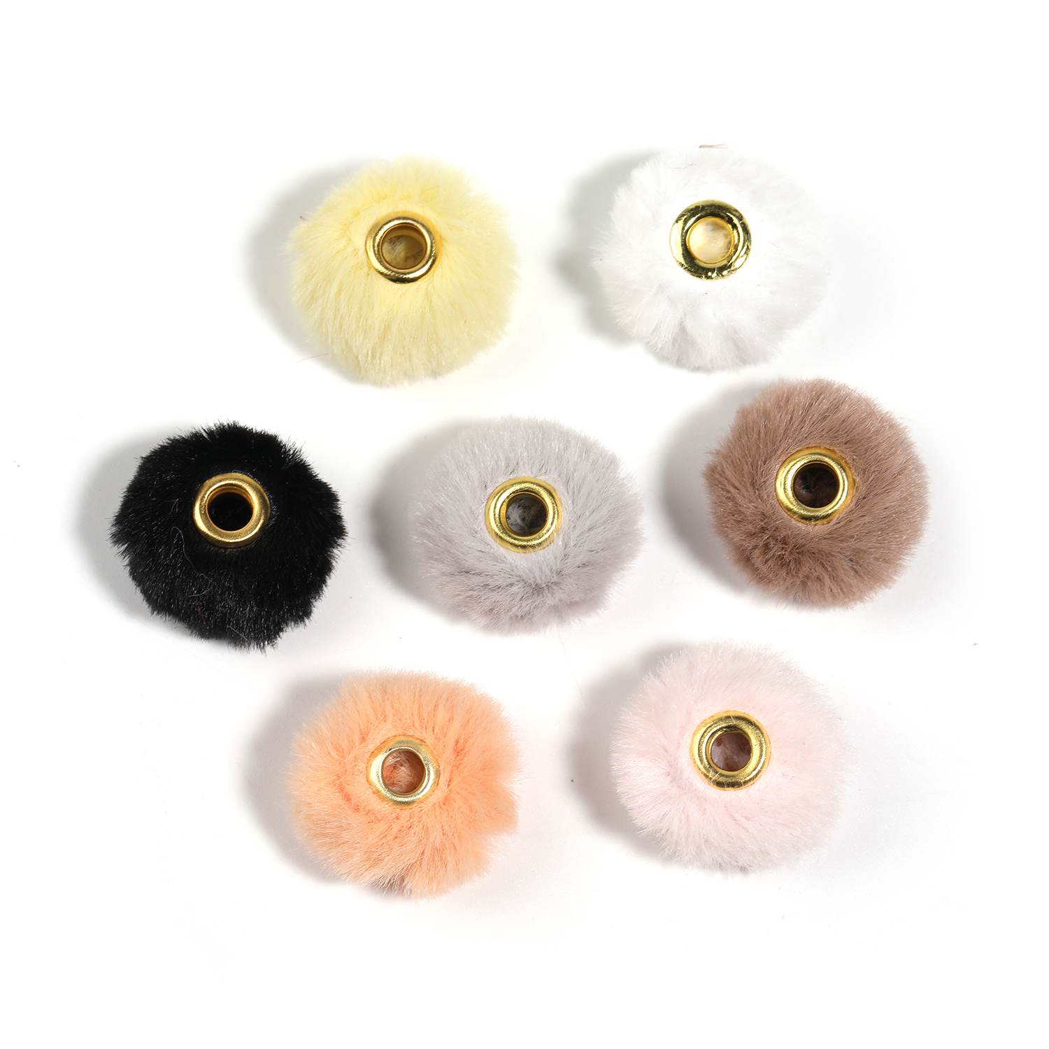 【B90】100pcs  Half Drilled FURRY Faux fur Beads, Large Hole Beads-JPM
