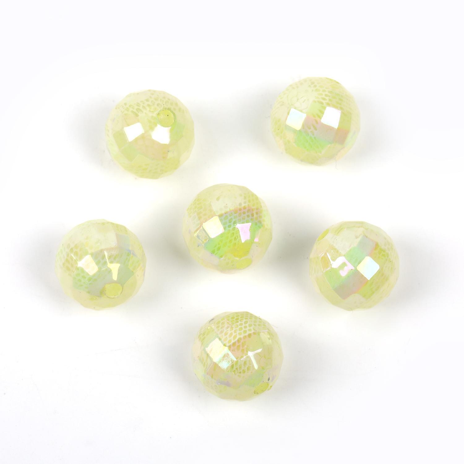 【B30】 100pcs 16mm lace printed beads round beads diy handmade-JPM