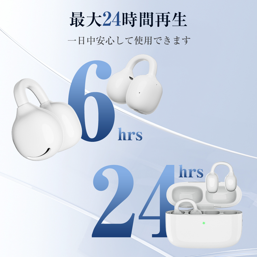 イヤホン  Bluetooth6.0 イヤーカフイヤホン ENCノイズキャンセリンク 瞬間接続 低遅延 左右分離型  軽型 iPhone/Android適用 通勤/通学