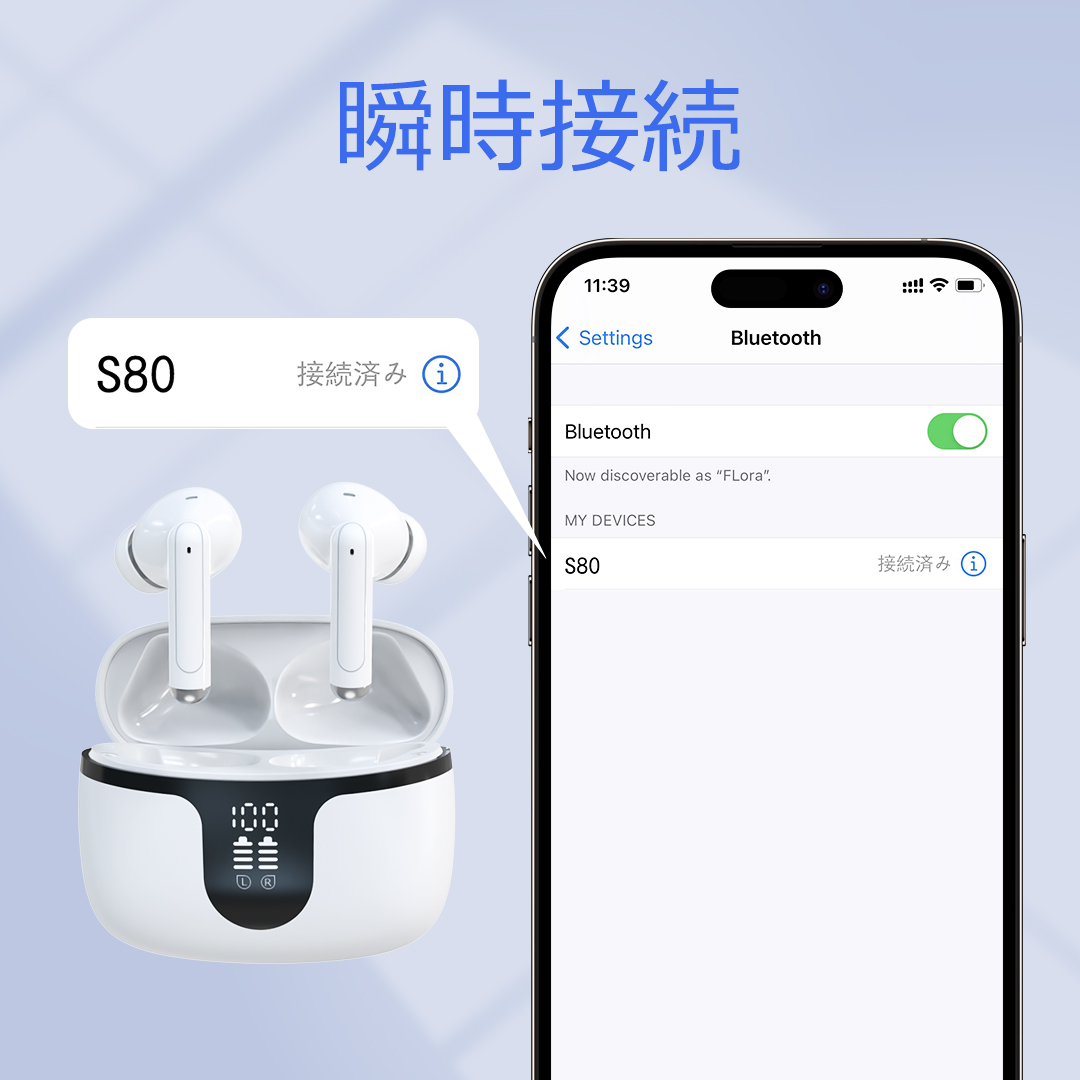 2024 Bluetooth5.4 音質向上版】ワイヤレスイヤホン イヤホン