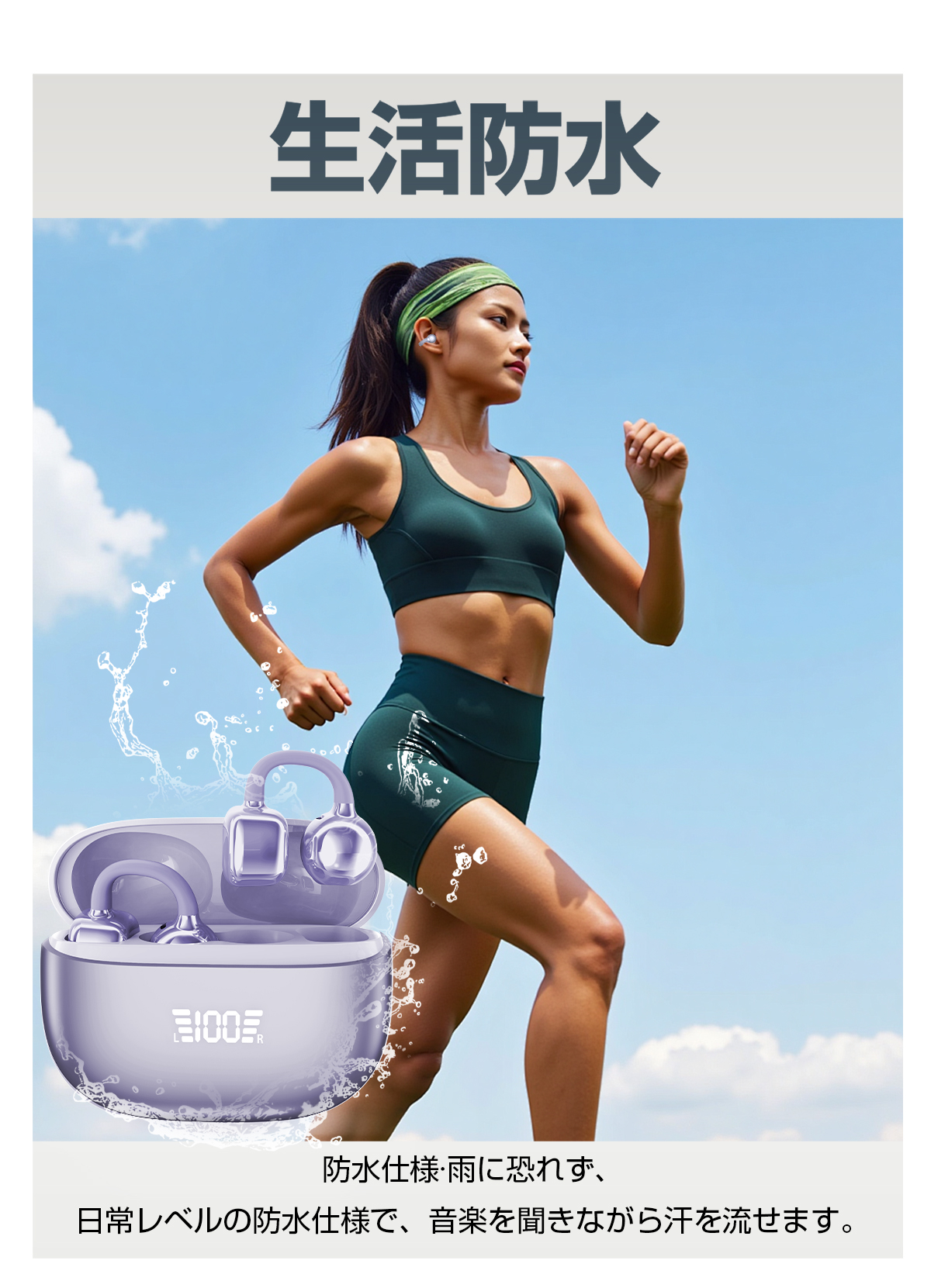 ワイヤレスイヤホン イヤーカフ イヤホン bluetooth 骨伝導イヤホン SHRATCH 液晶付き AAC 爆買 業界TOP 60H連続再生 HiFi LEDディスプレイ 最新耳挟み式