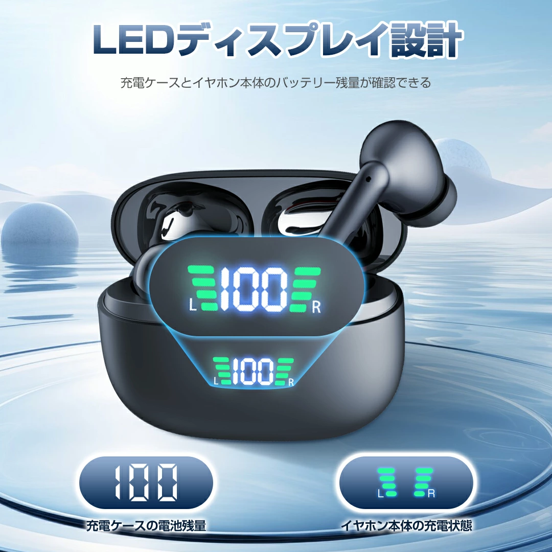 ワイヤレスイヤホン イヤホン AI翻訳機能付 同時通訳 Bluetooth5.4 ANC ENCノイズキャンセリング ステレオサウンド 自動ペアリング 軽量 iPhone iOS Android に対応 高音質 通話 IPX7防水