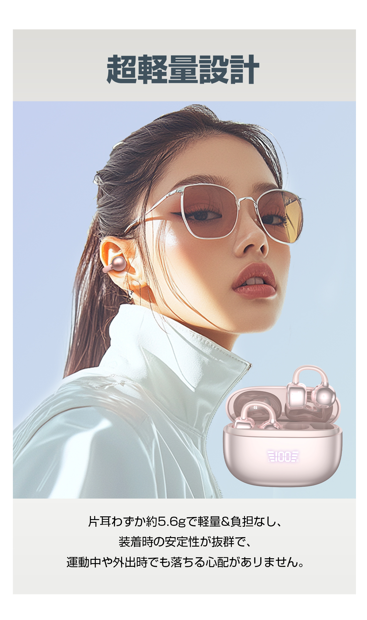 ワイヤレスイヤホン イヤーカフ イヤホン bluetooth 骨伝導イヤホン SHRATCH 液晶付き AAC 爆買 業界TOP 60H連続再生 HiFi LEDディスプレイ 最新耳挟み式