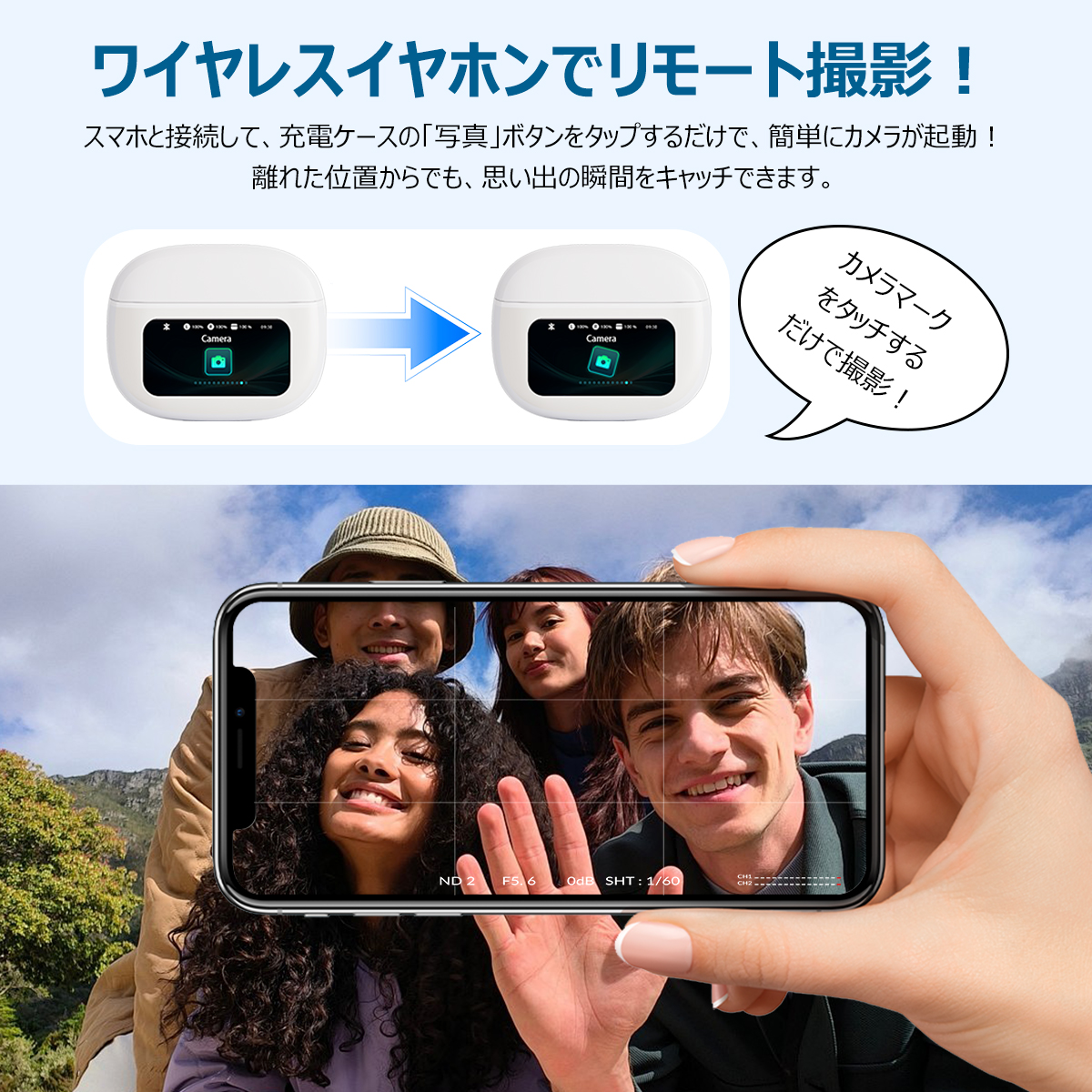 ANC対応・液晶付きイヤホン ワイヤレスイヤホン【2025年新型モデル・多機能タッチスクリーン】イヤホン bluetooth ノイズキャンセリング Bluetooth6.0 自動ペアリング マイク付き ENC通話 HiFi カナル型 LEDディスプレイ 小型