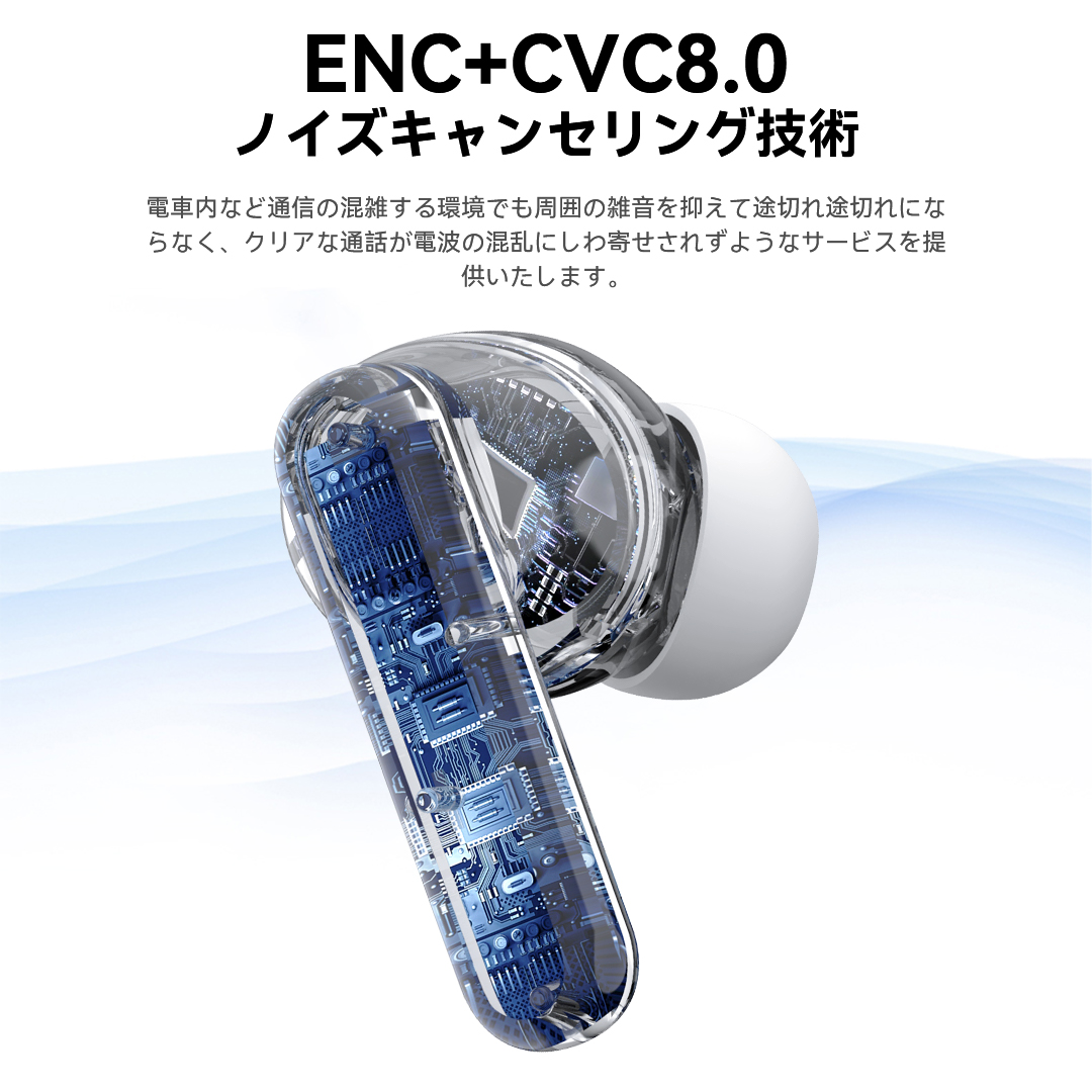 「最新音質重視進化版」ワイヤレスイヤホン ワイヤレス イヤホン bluetooth 業界最先端 bluetooth5.4搭載 ENC通話ノイズキャンセリング 残量表示 Type‐C充電 HIFI高音質 IPX6防水 50時間連続稼働 iPhone/Android