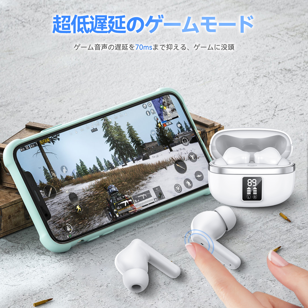 「最新音質重視進化版」ワイヤレスイヤホン ワイヤレス イヤホン bluetooth 業界最先端 bluetooth5.4搭載 ENC通話ノイズキャンセリング 残量表示 Type‐C充電 HIFI高音質 IPX6防水 50時間連続稼働 iPhone/Android
